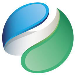 Symbole favicon du logo de SUBRENAT : le cercle textile bleu et vert aux couleurs du groupe
