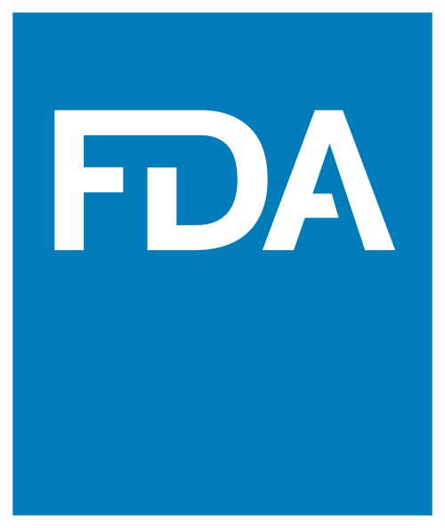 Logo of the FDA (Food and Drugs Administration), the organisation that certifies the conformity of Subrenat's custom-made technical textiles 