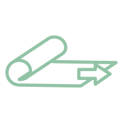 Pictogram for long rolls of coating fabric with controlled flatness