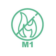 Pictogram designating the M1 certification, fireproof standard for fireproof textiles Pictogram designating the M1 certification, fireproof standard for fireproof textiles
