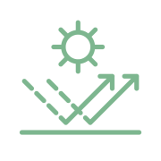 Pictogramme désignant des bâches, toiles de paillage et voiles d'hivernage anti UV exterieur (résistantes aux UVs)