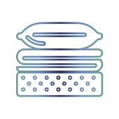 Pictogram for home textile fabrics designed to create warm and comfortable duvet covers and pillows